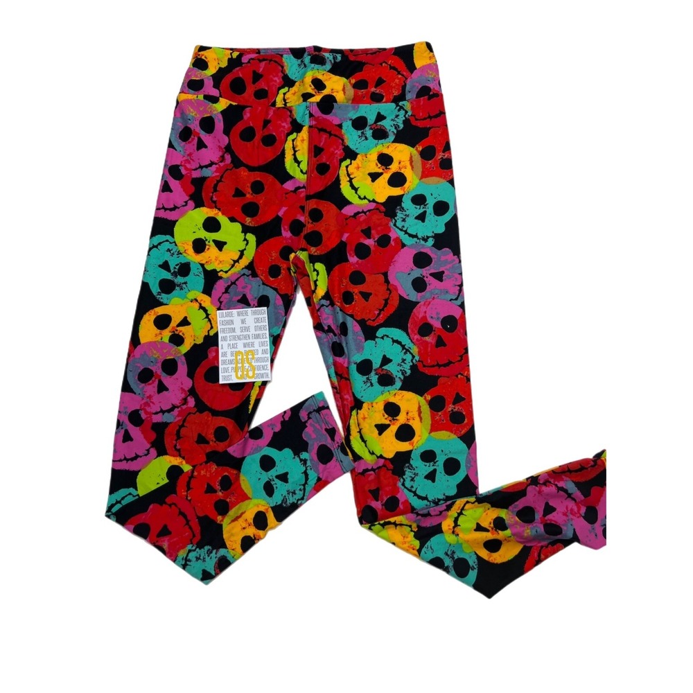 Os LuLaRoe Leggings Halloween MULTICOLOR SUGAR SKULLS Fits 2/10